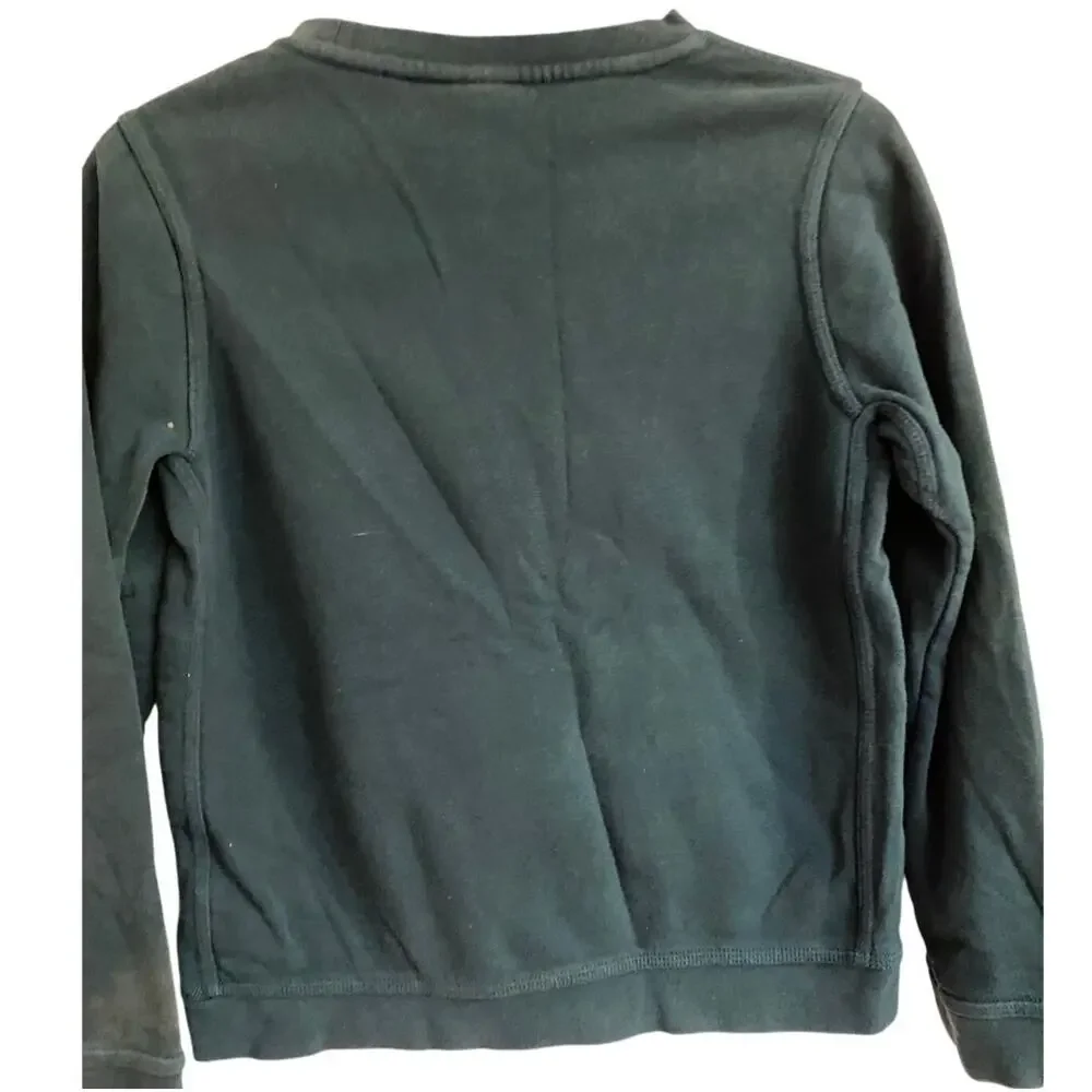 NikeSwoosh Boy’s Green Sweatshirt Sz L Cotton Blend Crew Neck Long Sleeves Warm - Picture 2 of 5